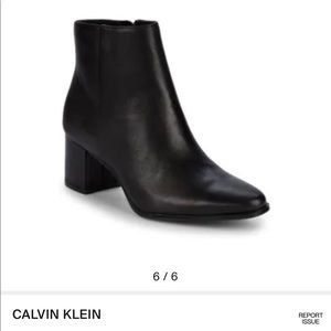 Black leather Calvin Klein booties